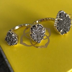 Kendra Scott Naomi- platinum drusy/gold